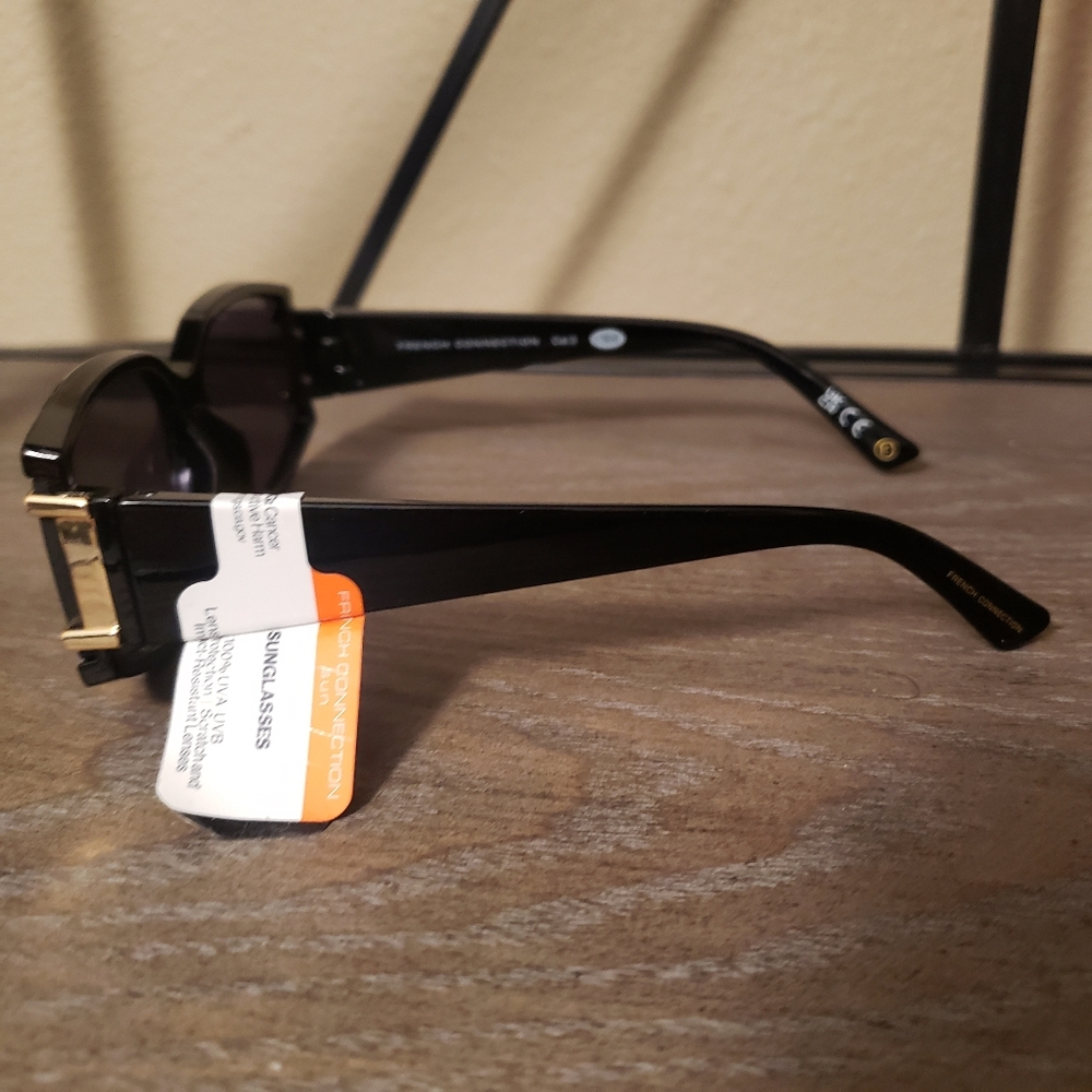 French Connection Black Rectangular Sunglasses - image 4